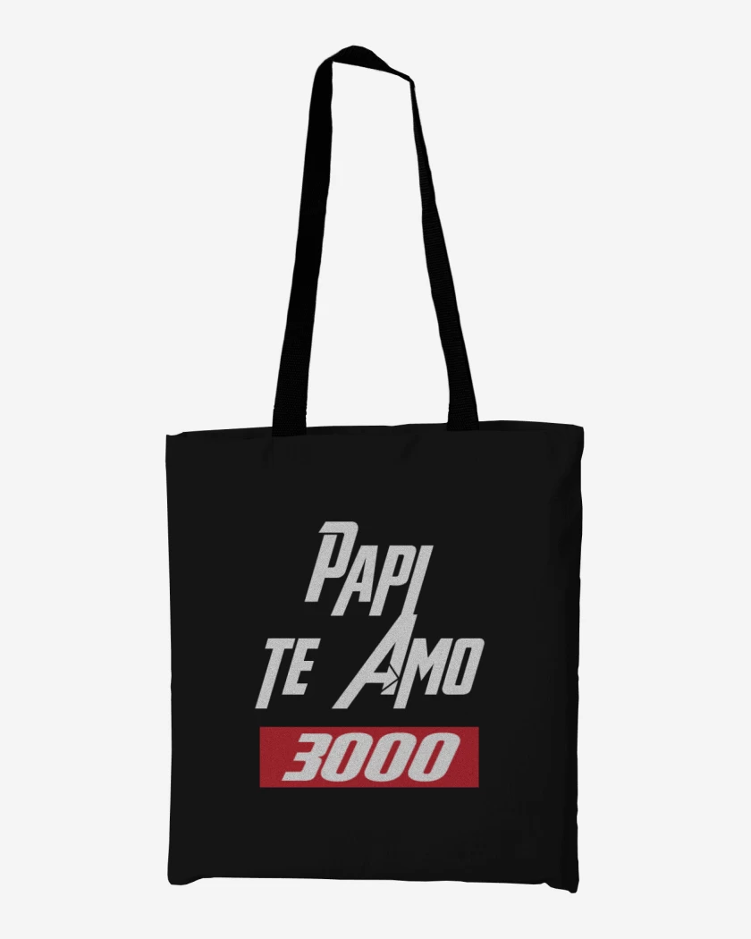 Totebag Negro de Papi te amo 3mil