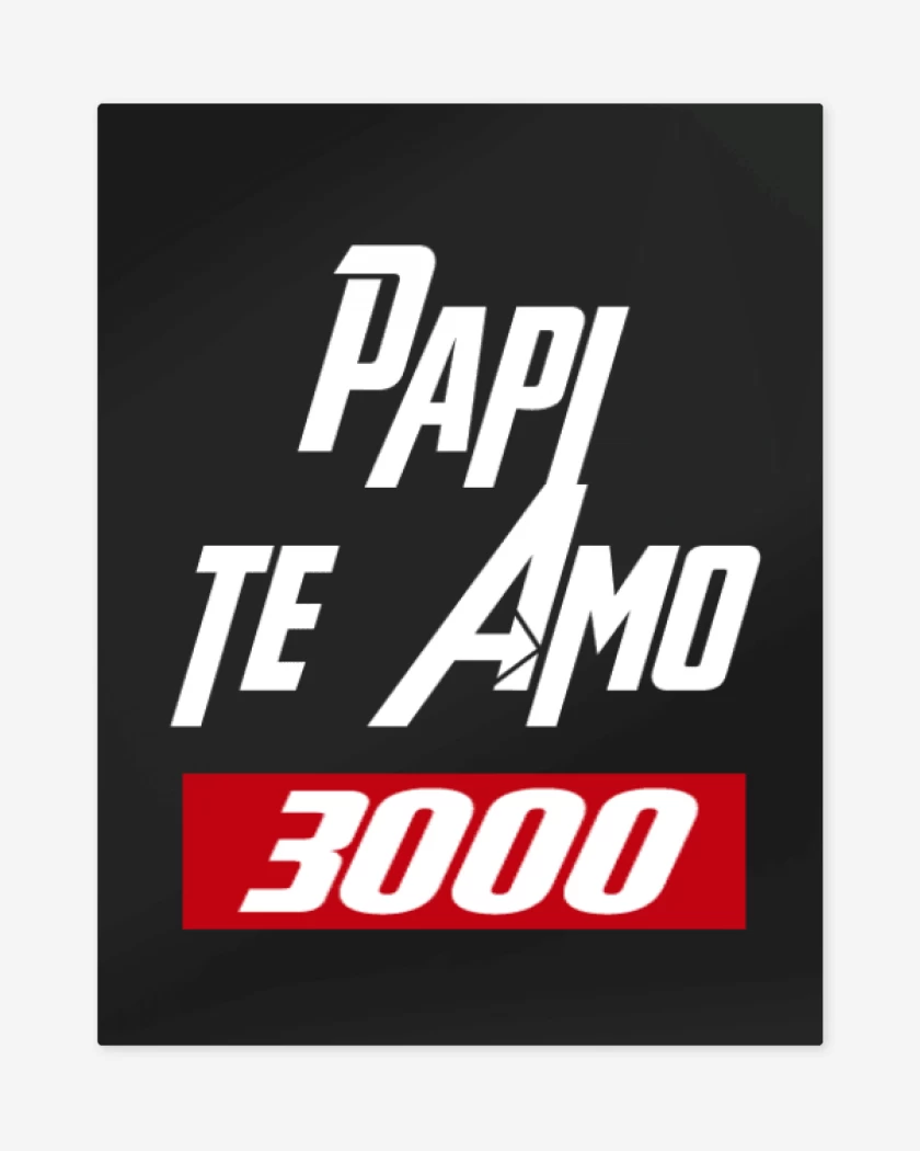 Print metalico Negro de Papi te amo 3mil