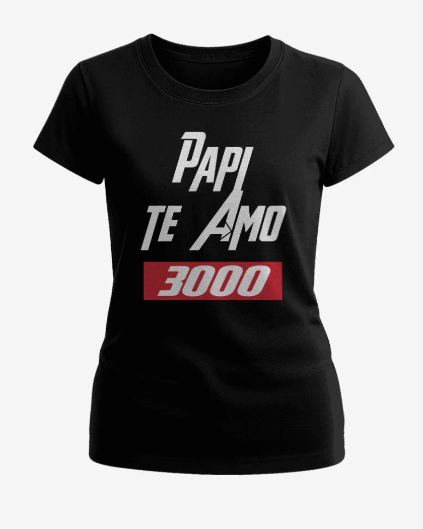 Polera de Mujer Negro de Papi te amo 3mil