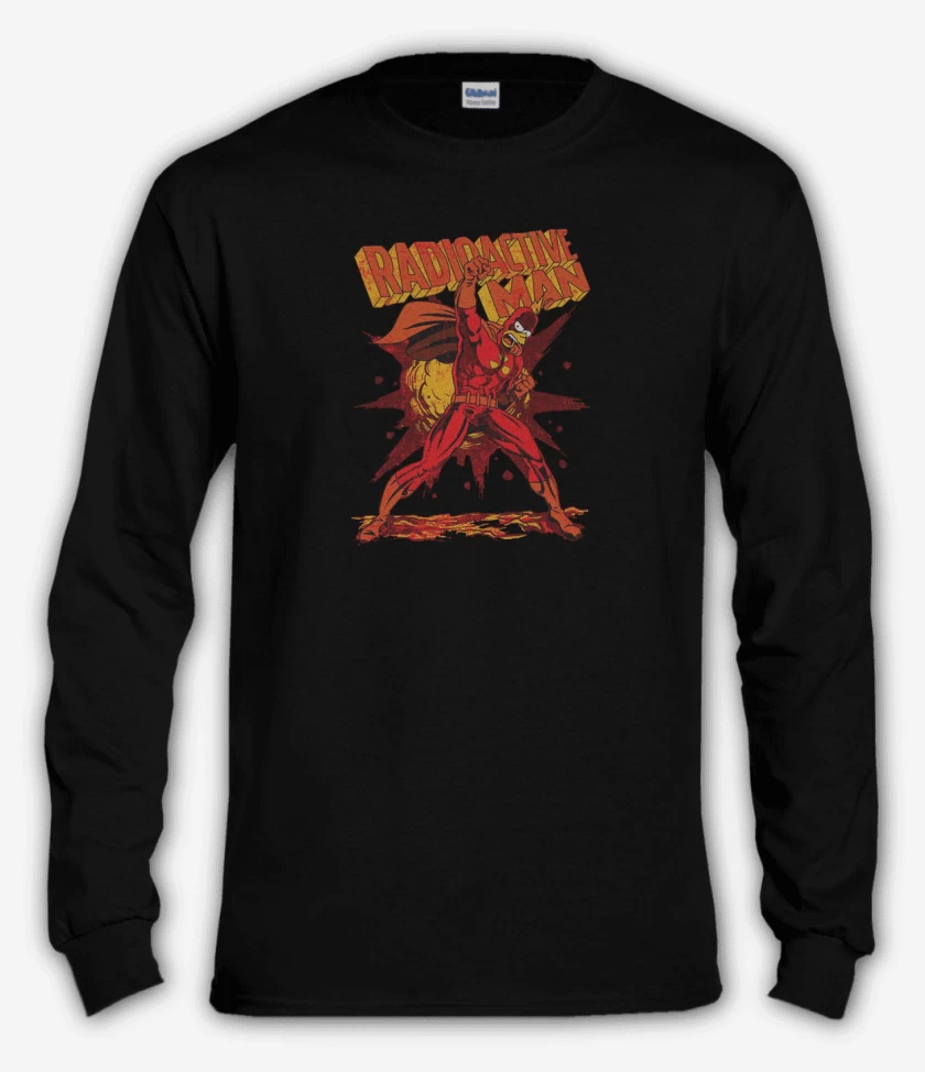 Polera manga larga Negro de Hombre radioactivo