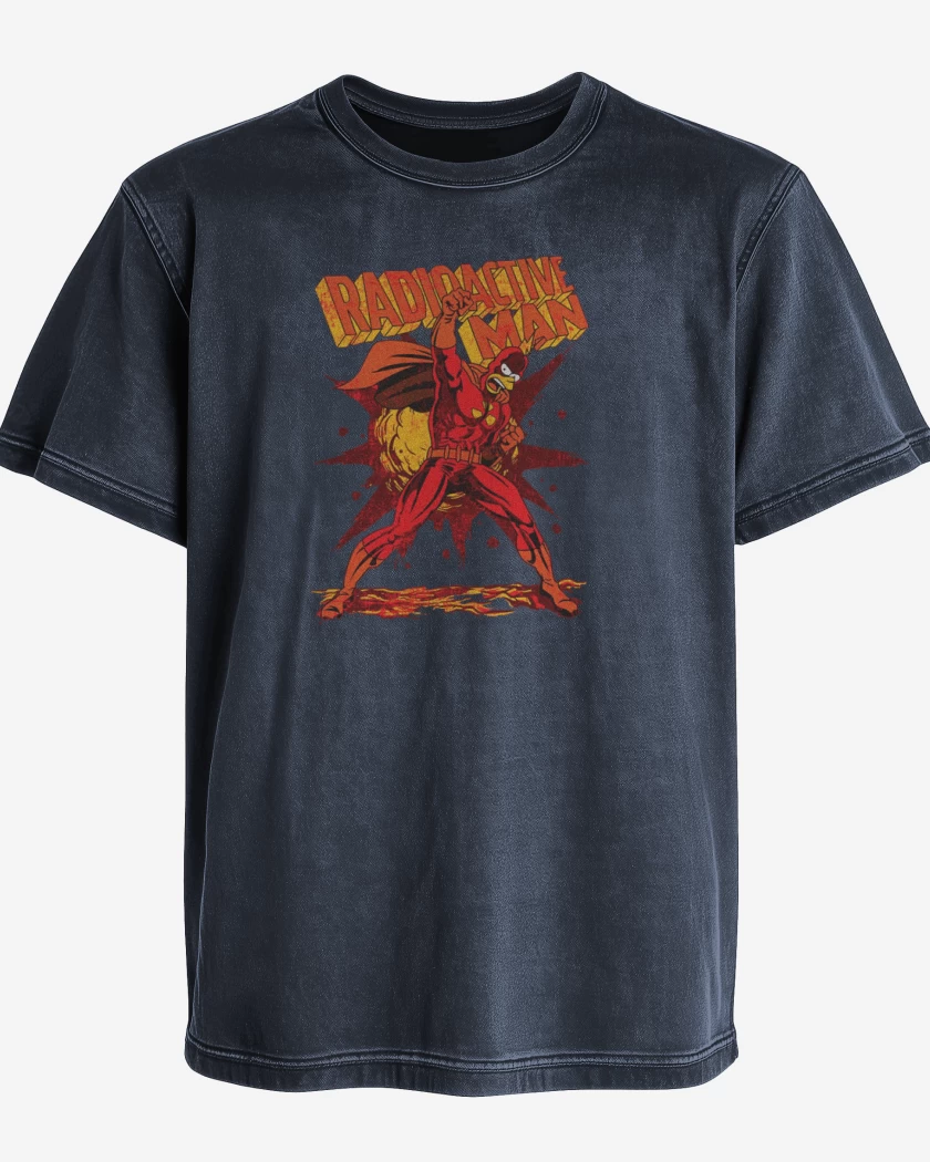 Polera desgastada Azul Marino de Hombre radioactivo