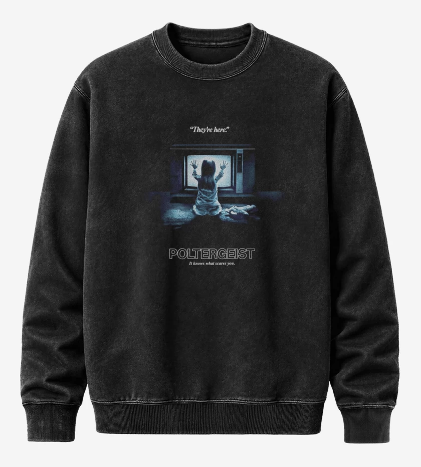 Poleron Polo Acid Wash Negro de Poltergeist