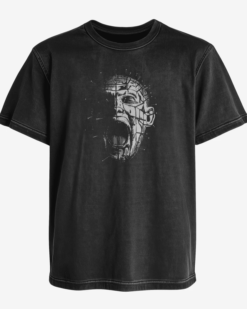 Polera desgastada Negro de Pinhead