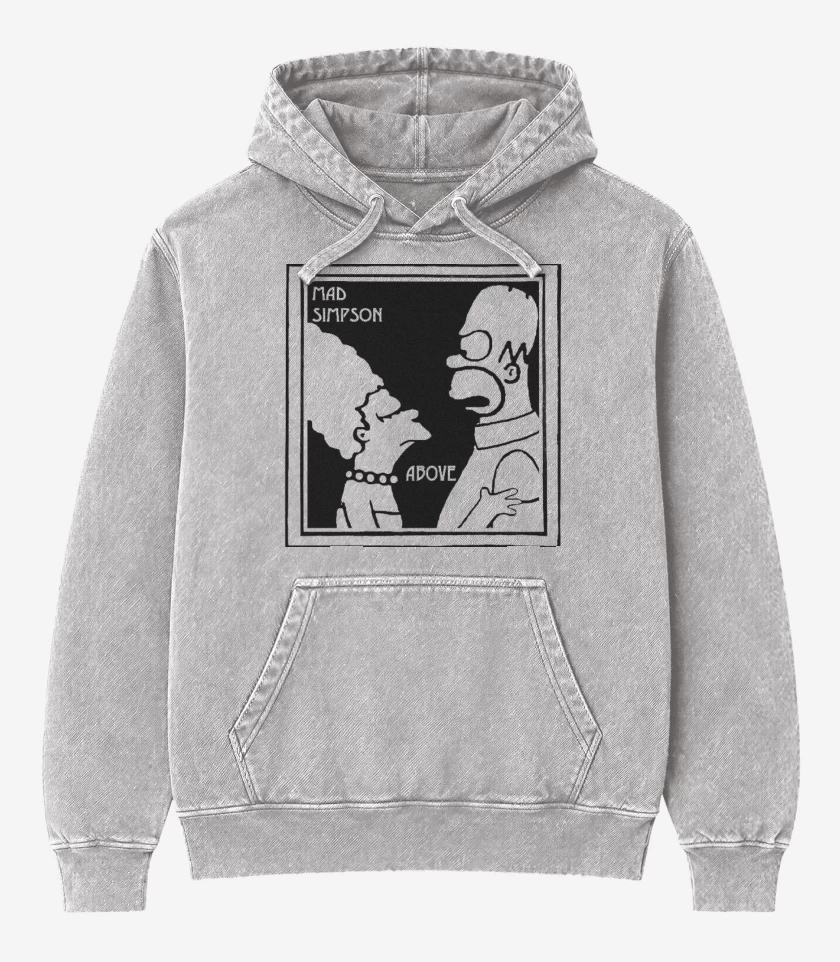 Poleron Canguro Acid Wash Gris Melange de Above
