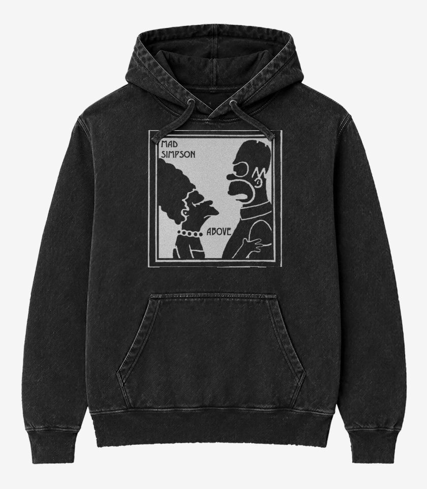Poleron Canguro Acid Wash Negro de Above 2