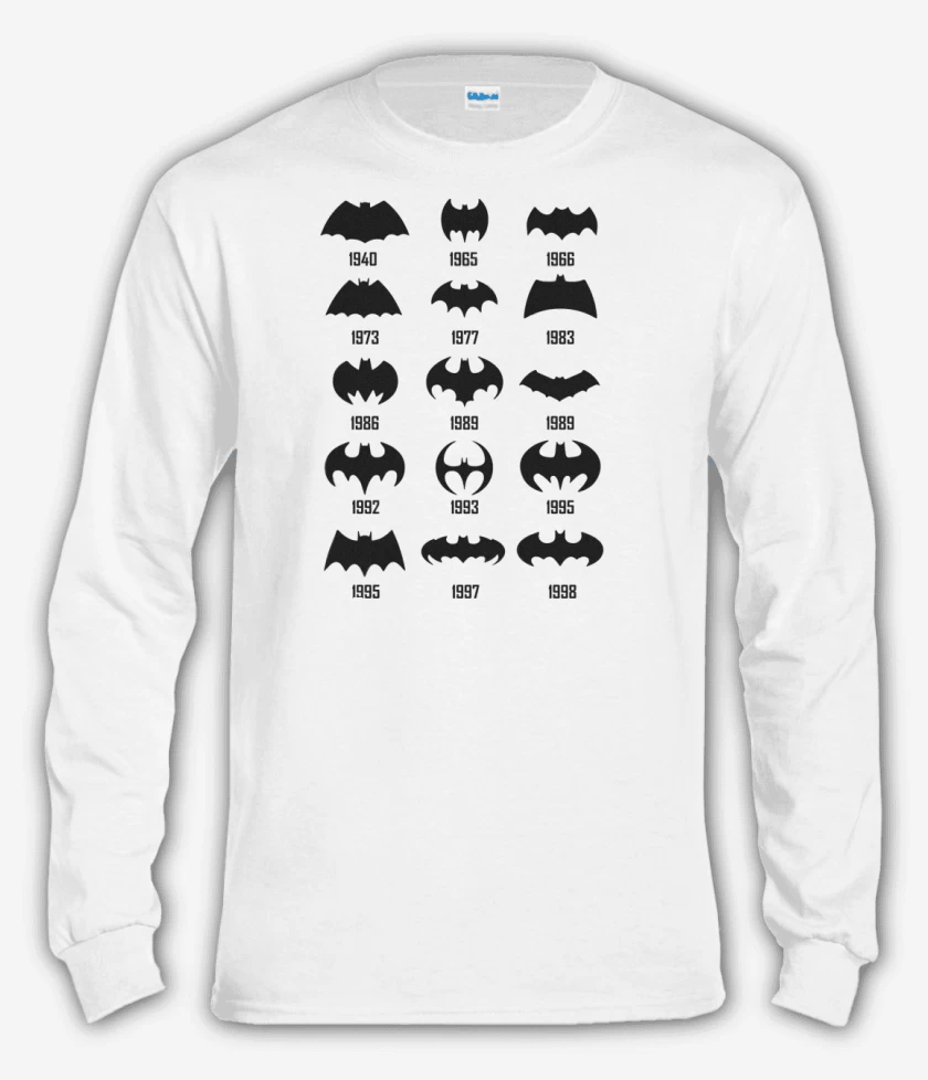 Polera manga larga Batman Logo History