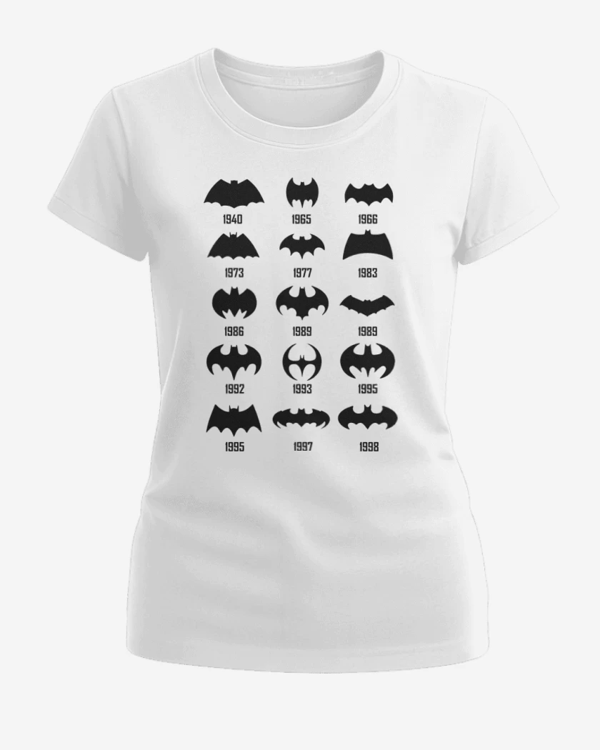 Polera de Mujer Batman Logo History