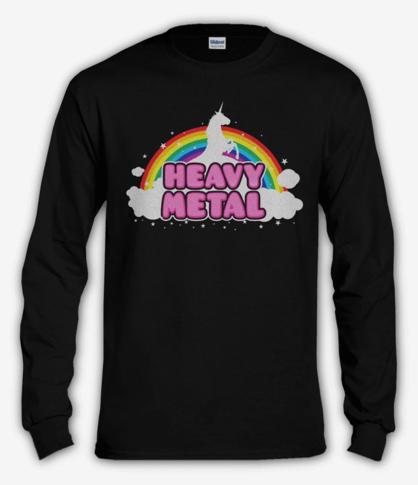 Polera manga larga Negro de Heavy metal