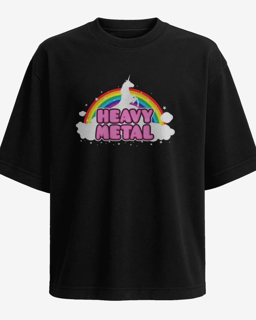 Polera Oversize Negro de Heavy metal