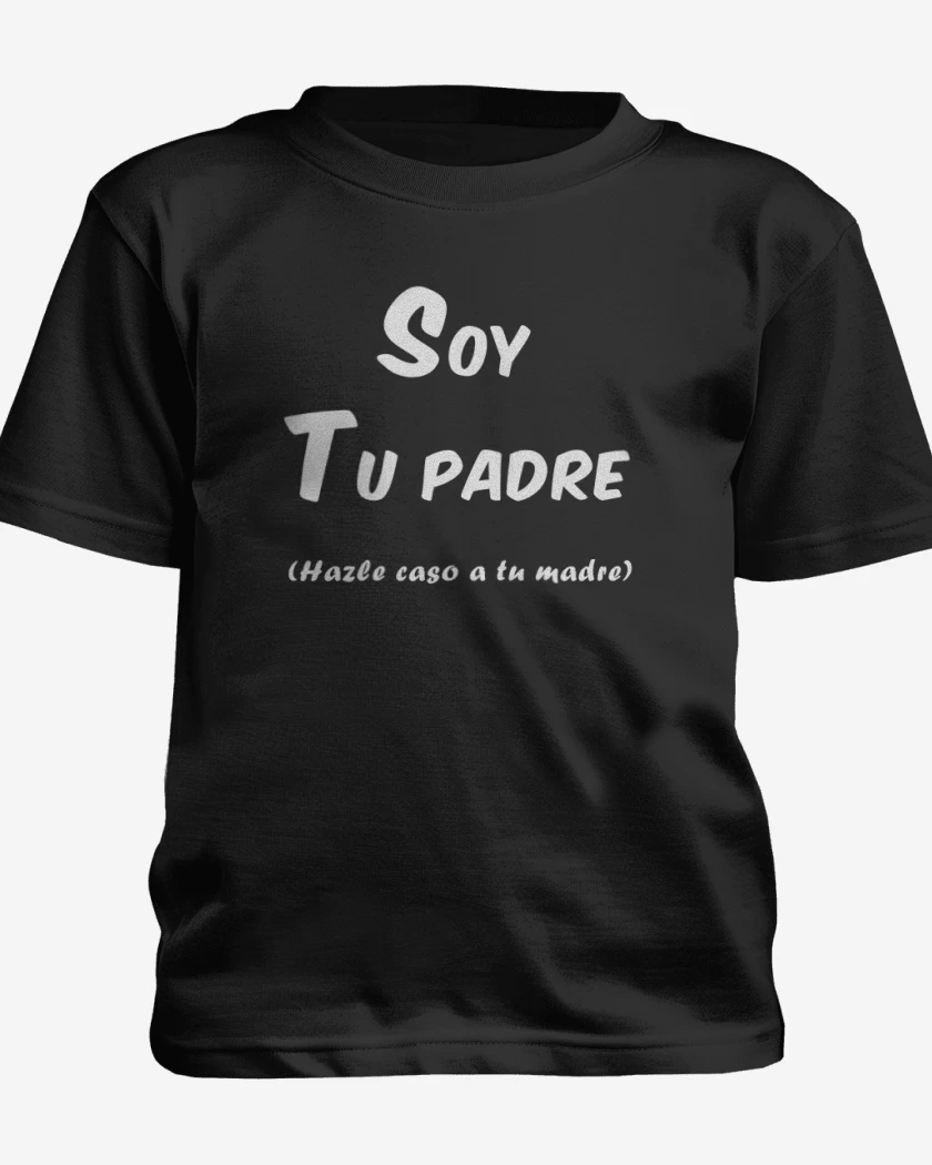 Polera de niño Negro de Soy tu padre hazle caso