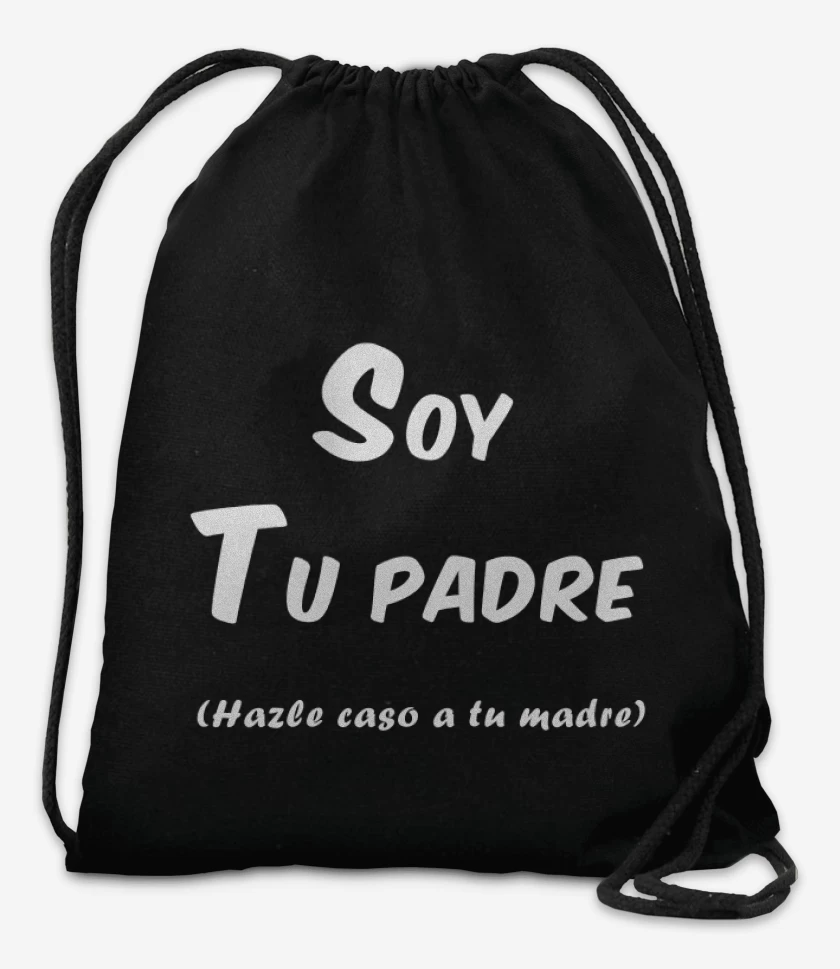 Mochila Negro de Soy tu padre hazle caso
