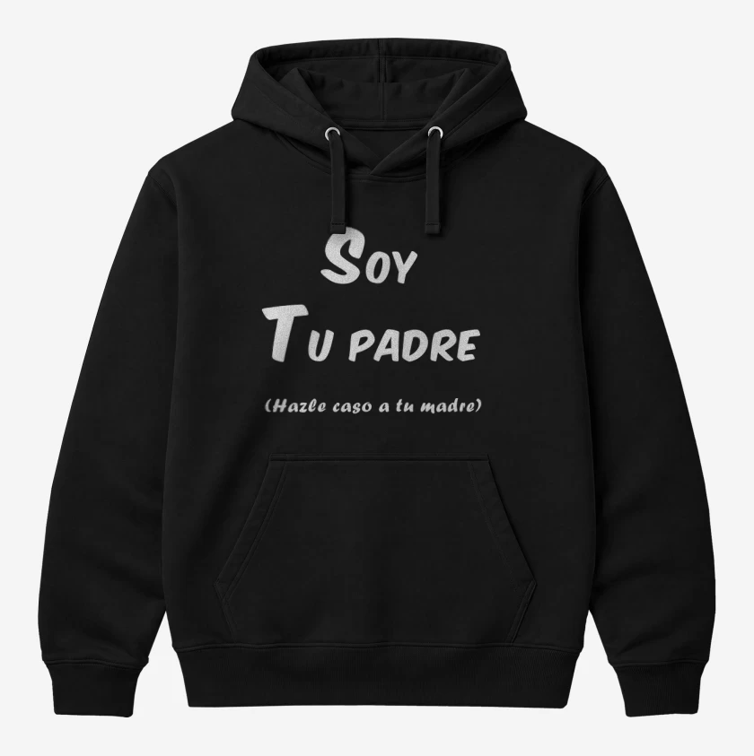 Polerón Canguro Negro de Soy tu padre hazle caso