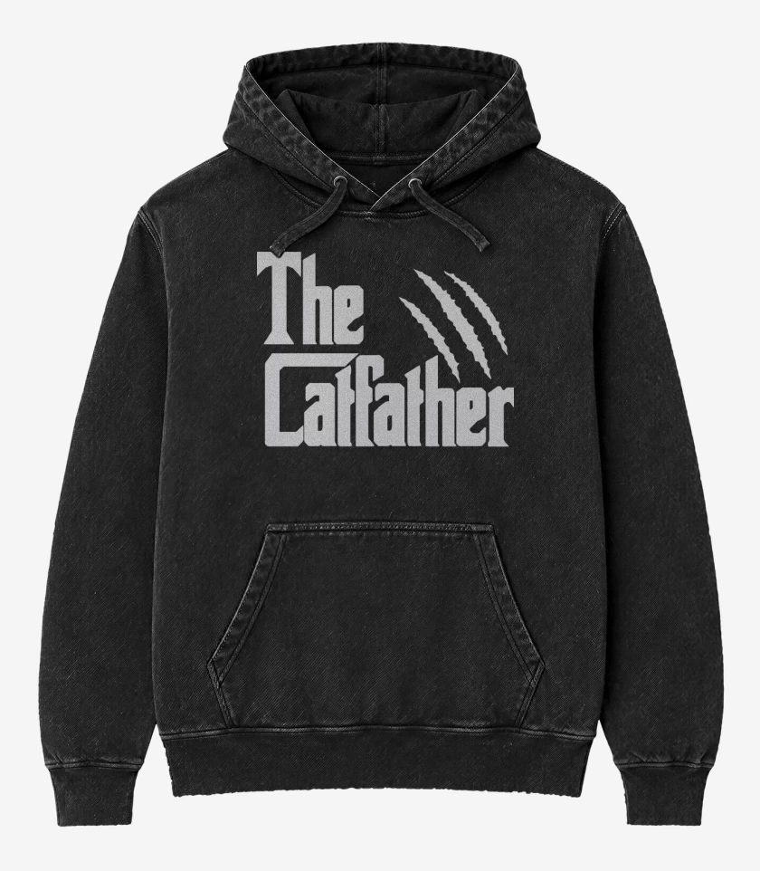 Poleron Canguro Acid Wash Negro de The catfather