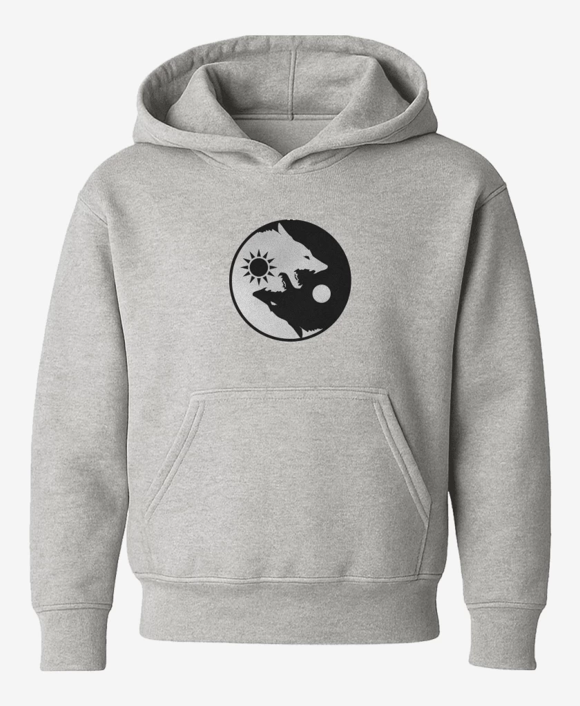 Poleron de niño Gris Melange de Ying yang wolf
