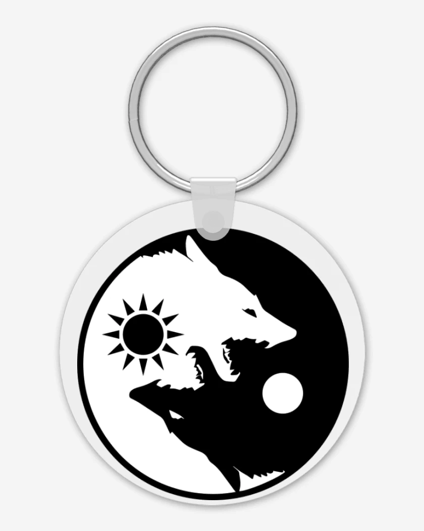Llavero Ying yang wolf
