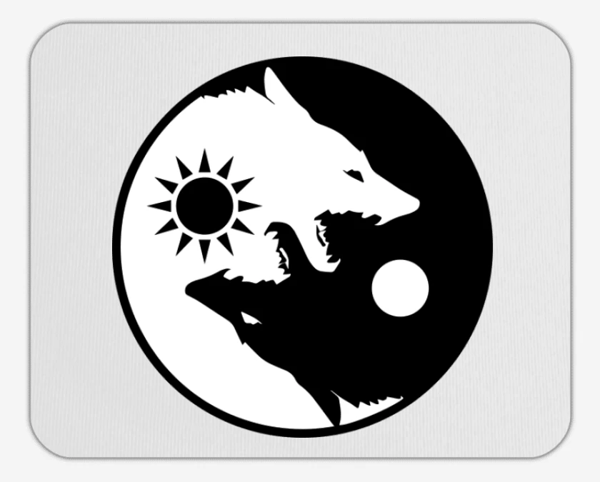 Mousepad Ying yang wolf