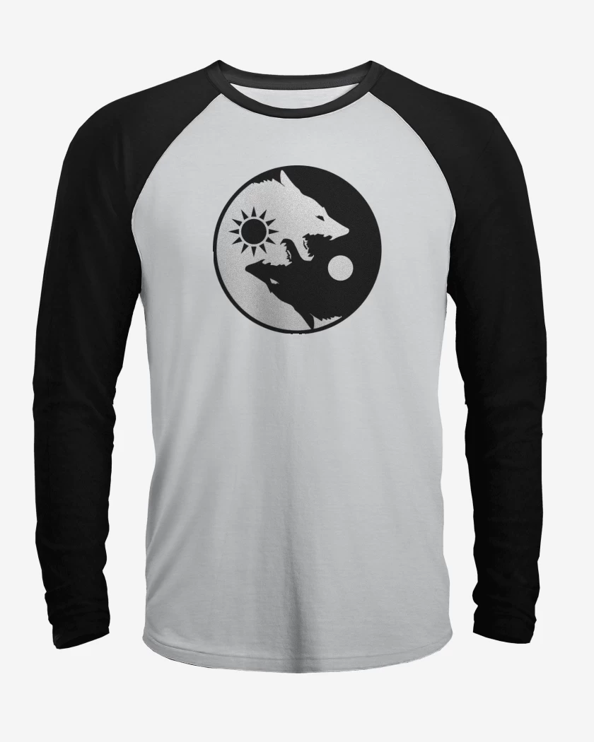 Polera Raglan Ying yang wolf