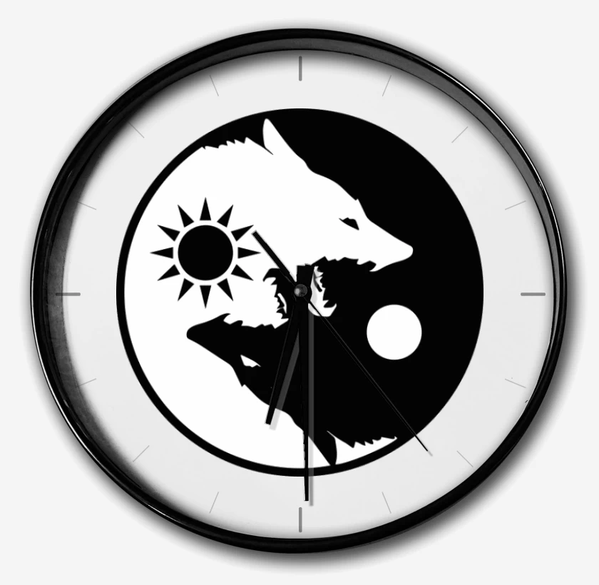 Reloj Blanco de Ying yang wolf