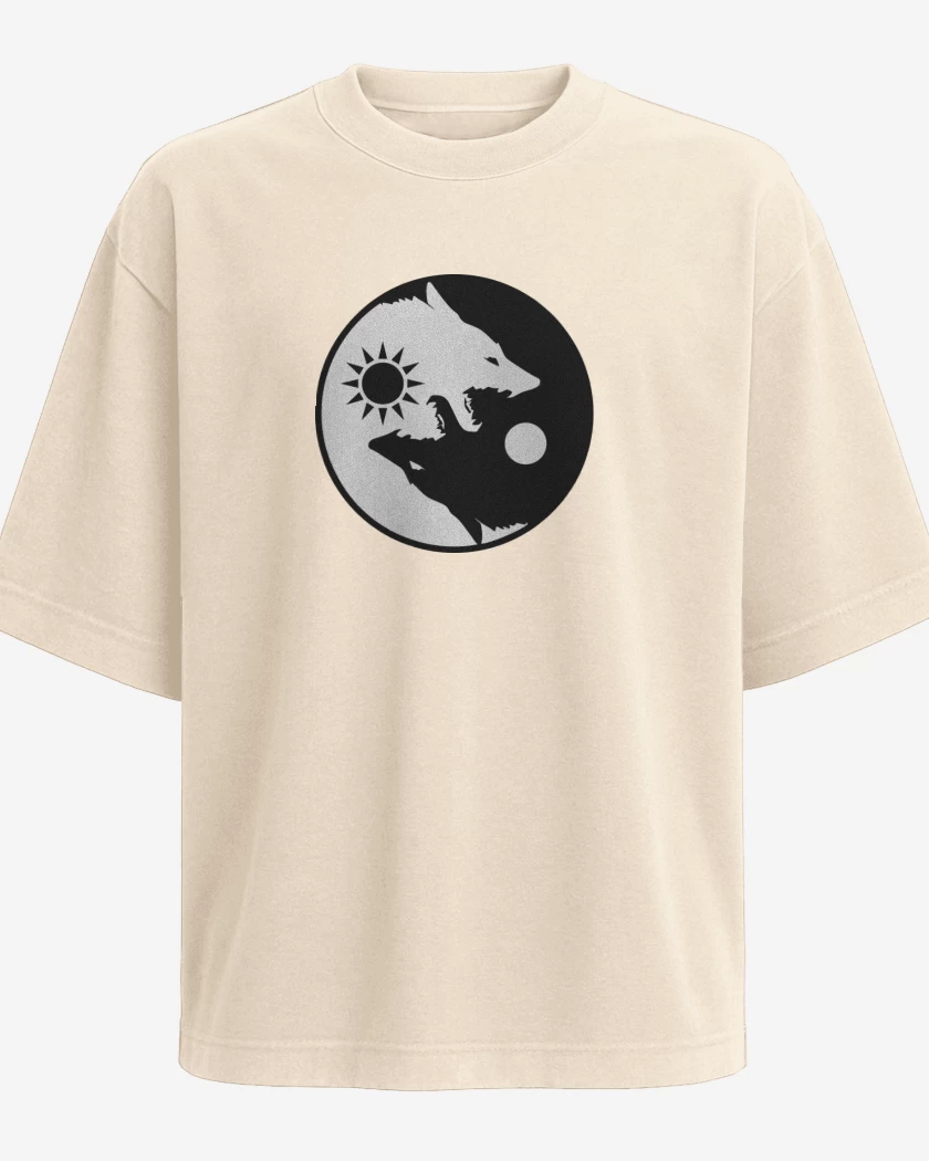 Polera Oversize Ying yang wolf