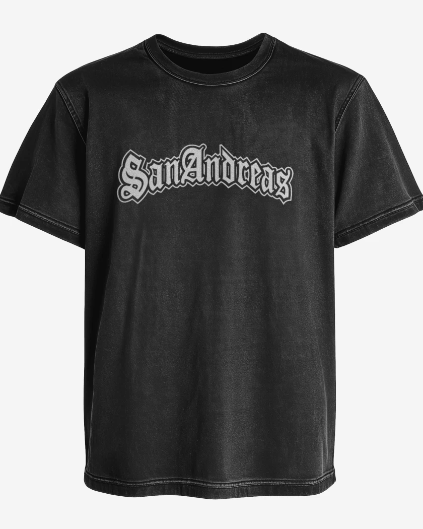 Polera desgastada Negro de San andre@s
