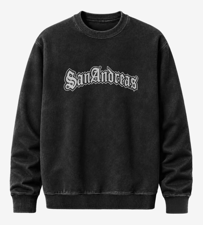 Poleron Polo Acid Wash Negro de San andre@s