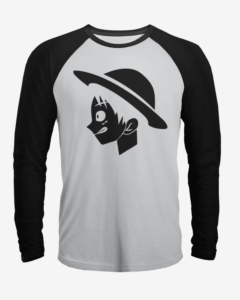 Polera Raglan Blanco / Negro de Luffy 2