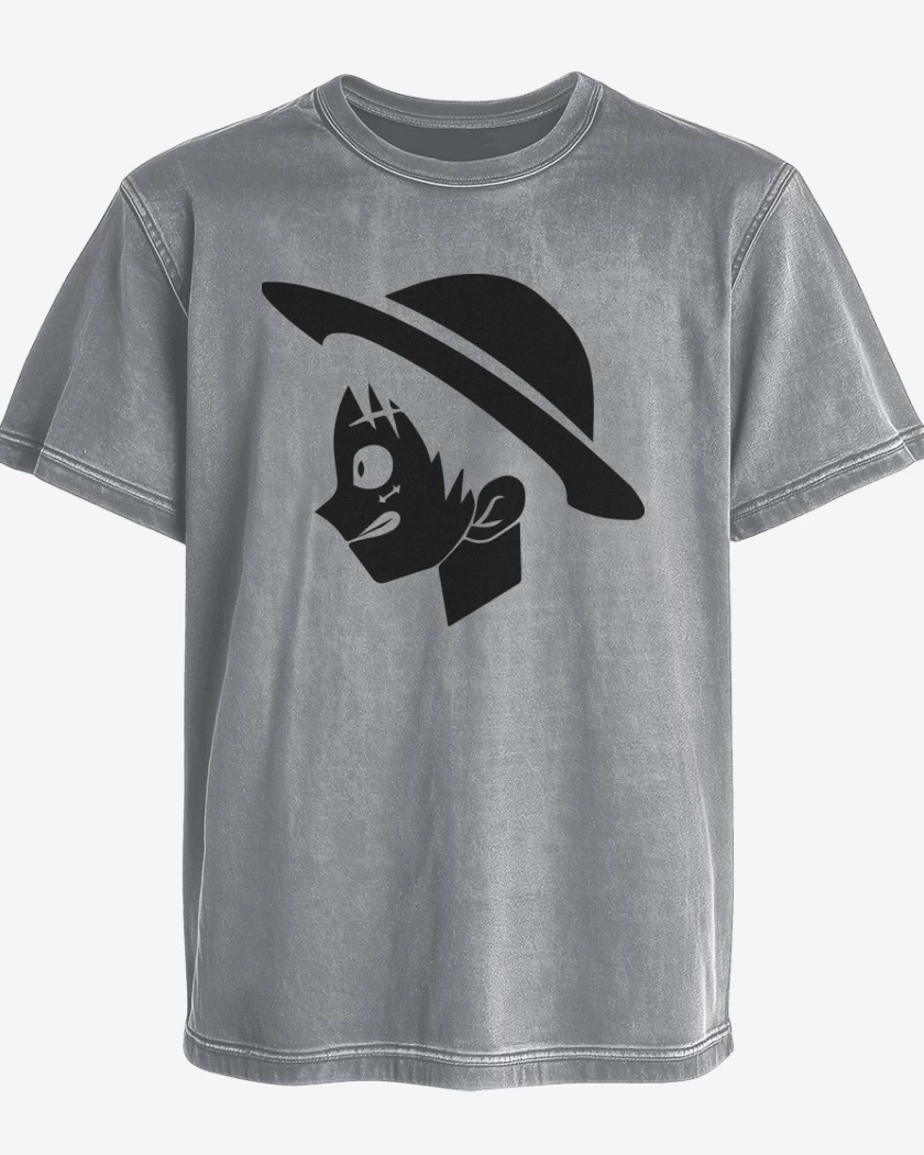 Polera desgastada Gris Melange de Luffy 2