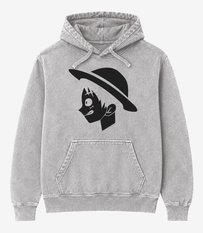 Poleron Canguro Acid Wash Gris Melange de Luffy 2