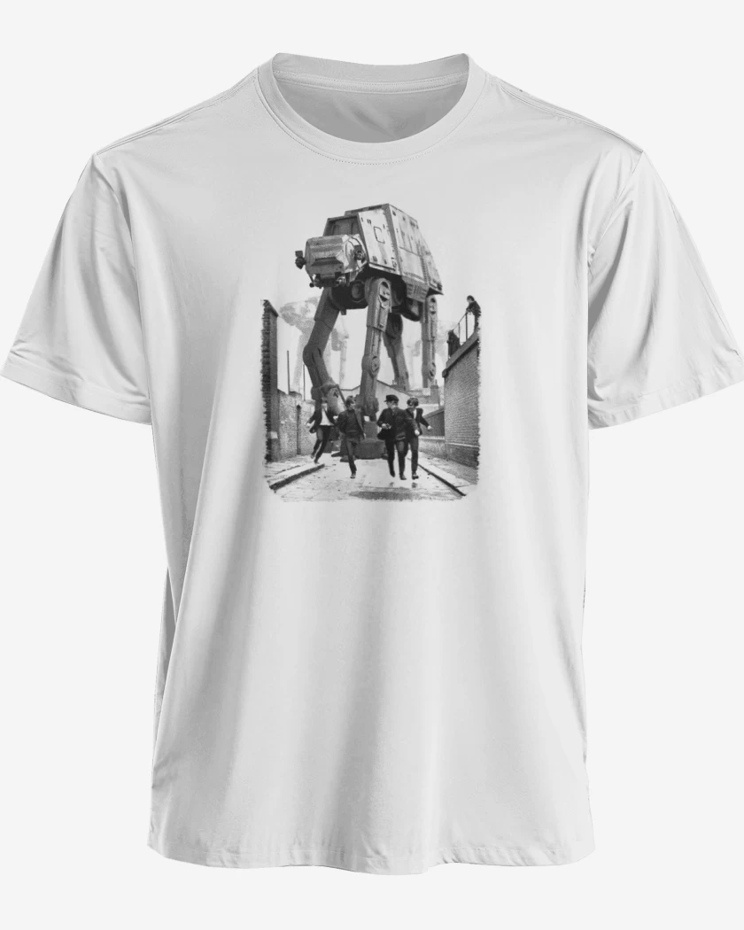 Polera premium Blanco de The Beatles Wars 