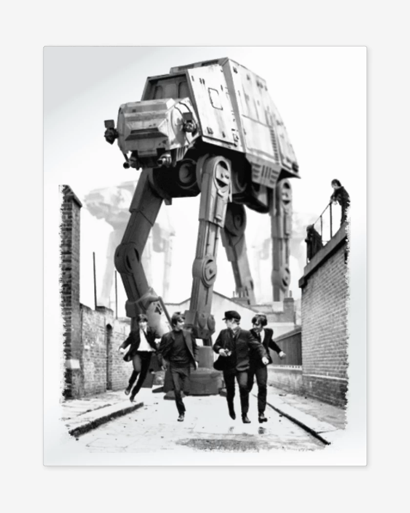Print metalico Blanco de The Beatles Wars 
