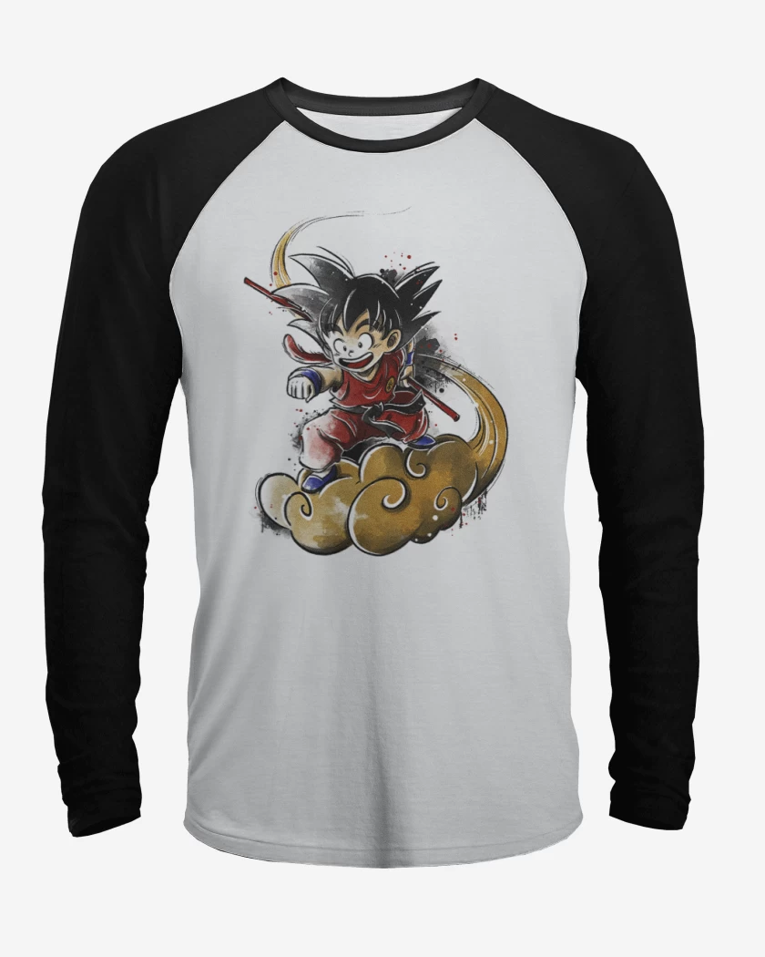 Polera Raglan Blanco / Negro de Gokucillo