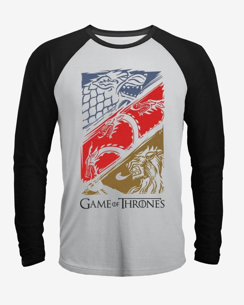 Polera Raglan Blanco / Negro de Game of thrones
