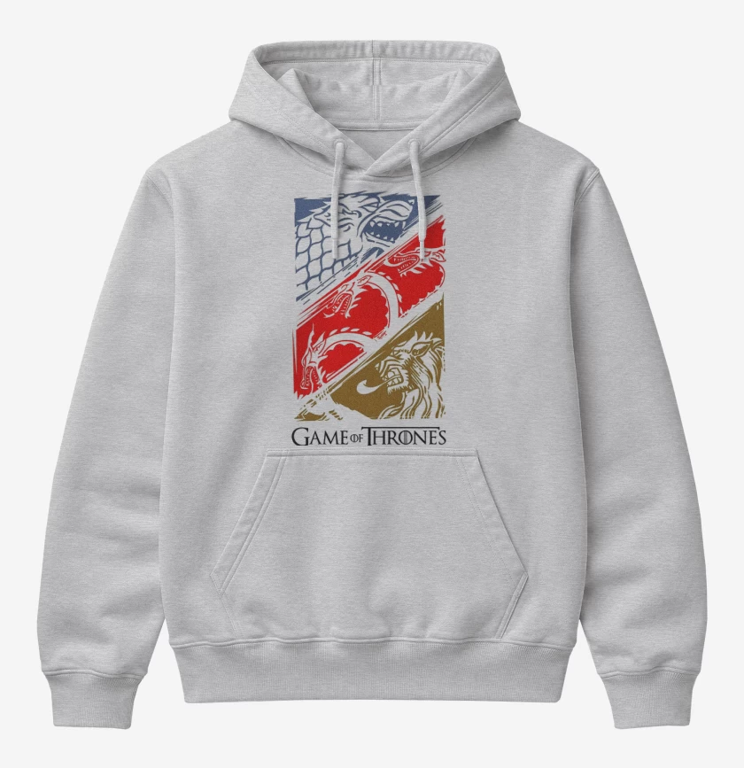 Poleron Canguro básico Gris Melange de Game of thrones