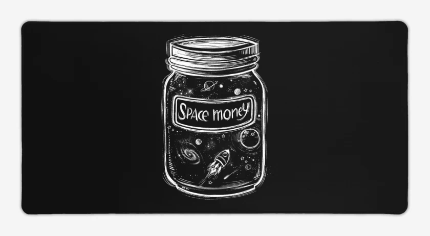 Mouse pad Gamer Negro de Dinero Espacial