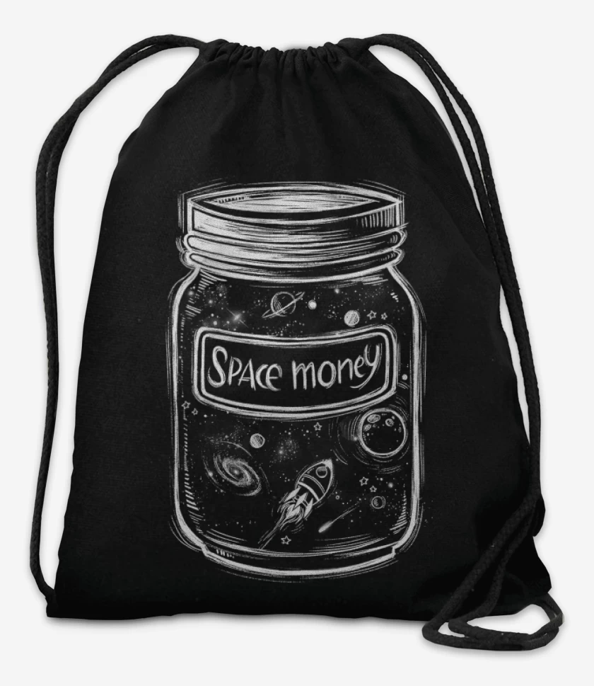 Mochila Negro de Dinero Espacial