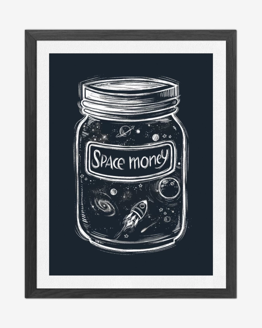 Cuadro decorativo Azul Marino de Dinero Espacial