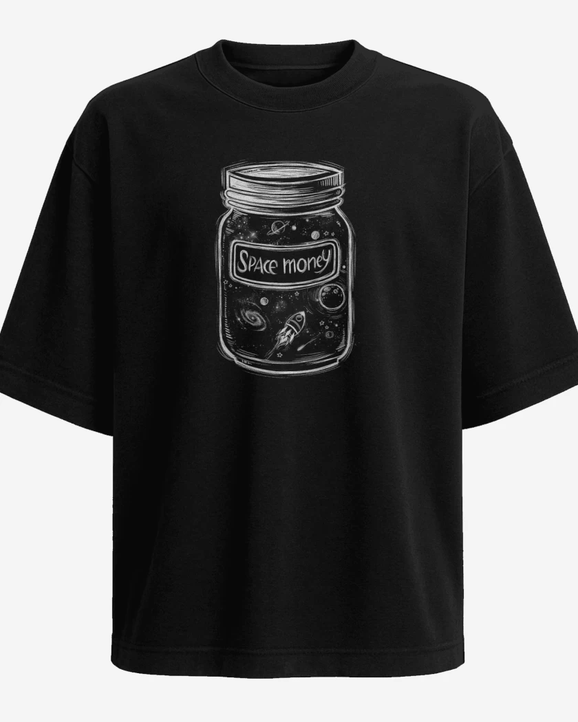 Polera Oversize Negro de Dinero Espacial