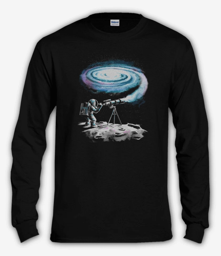 Polera manga larga Negro de astronauta 2.0