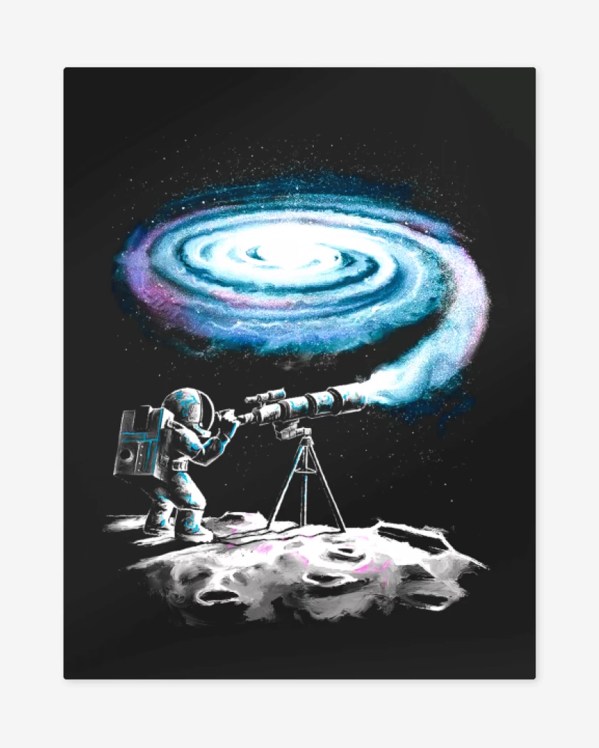 Print metalico Negro de astronauta 2.0