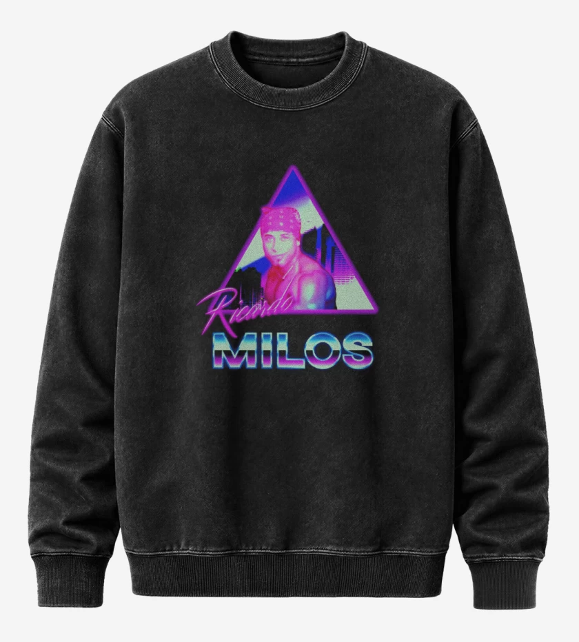 Poleron Polo Acid Wash Negro de Milos