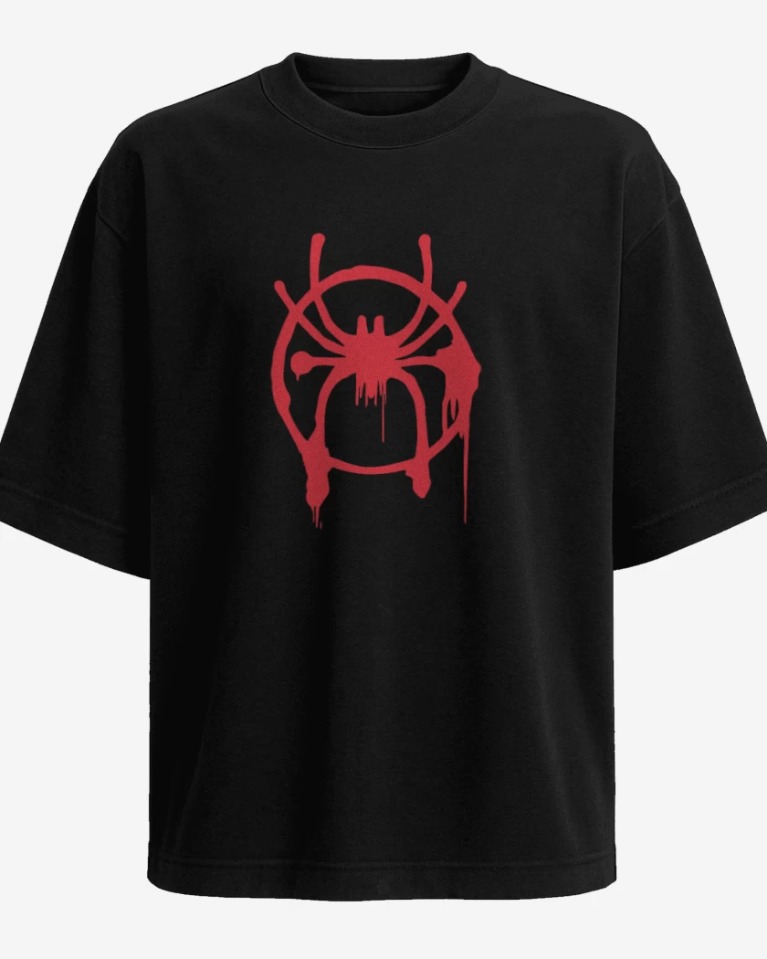 Polera Oversize Negro de spideruniverso