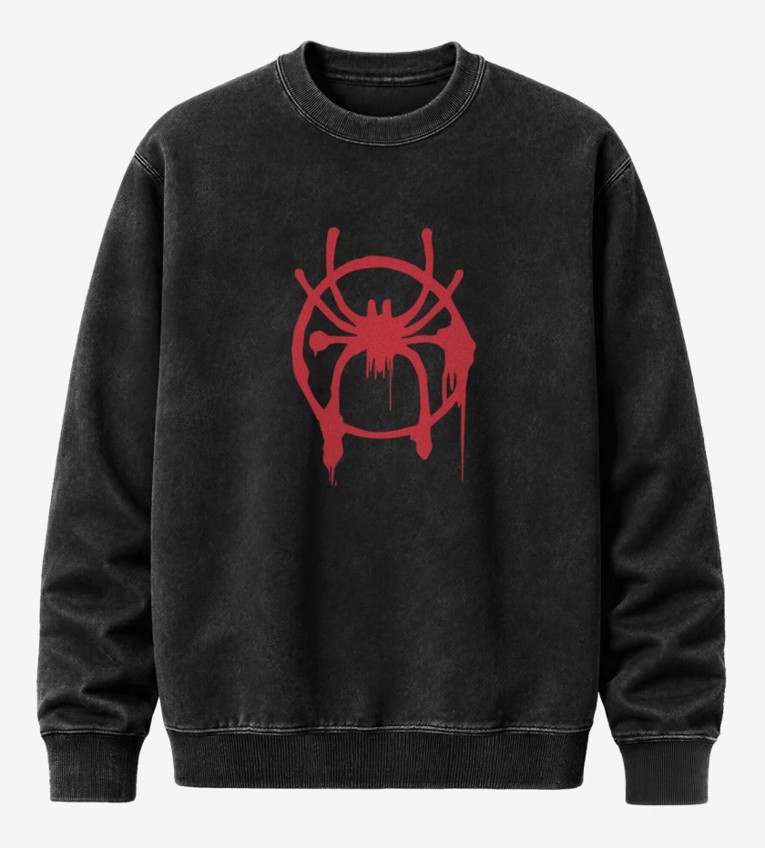 Poleron Polo Acid Wash Negro de spideruniverso