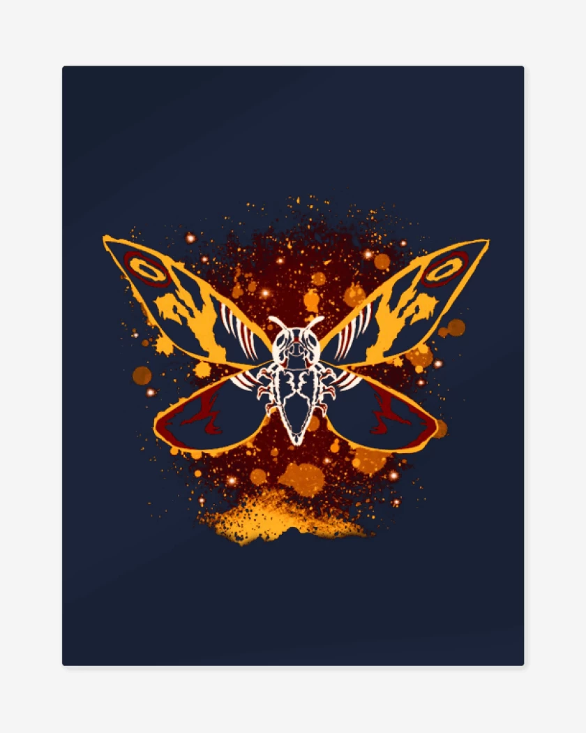 Print metalico Azul Marino de Mothra