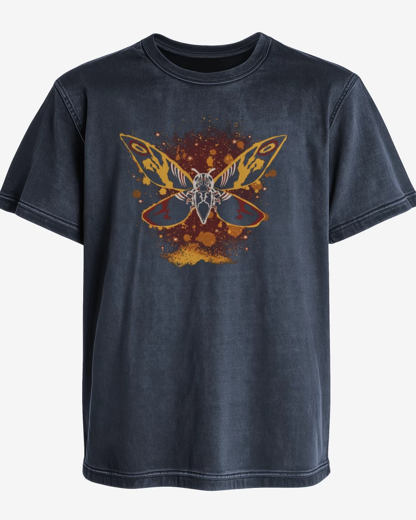 Polera desgastada Azul Marino de Mothra