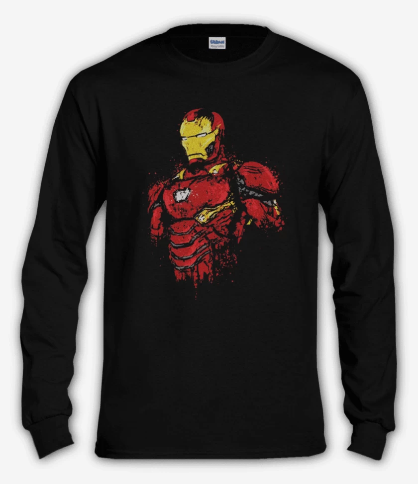 Polera manga larga Negro de Chico de hierro infinito