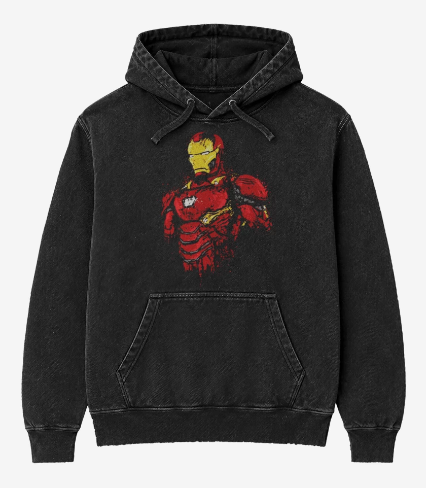 Poleron Canguro Acid Wash Chico de hierro infinito