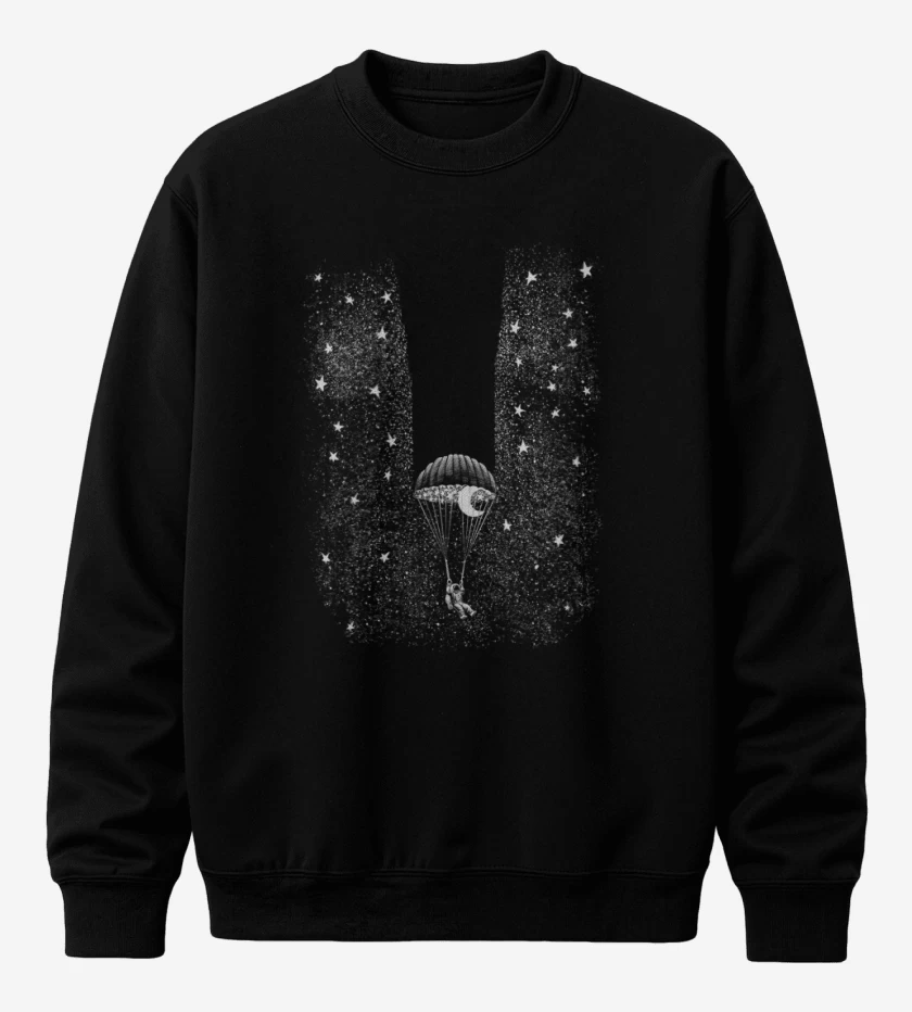 Poleron polo Negro de Astronauta X