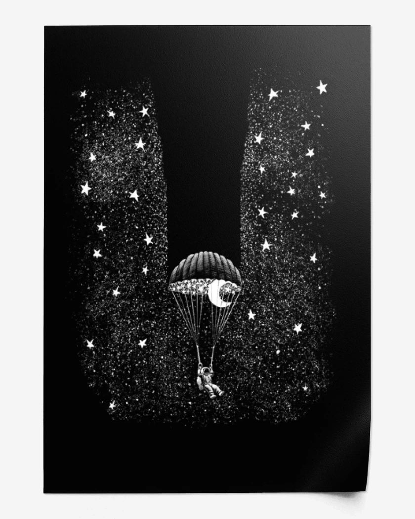 Print Negro de Astronauta X