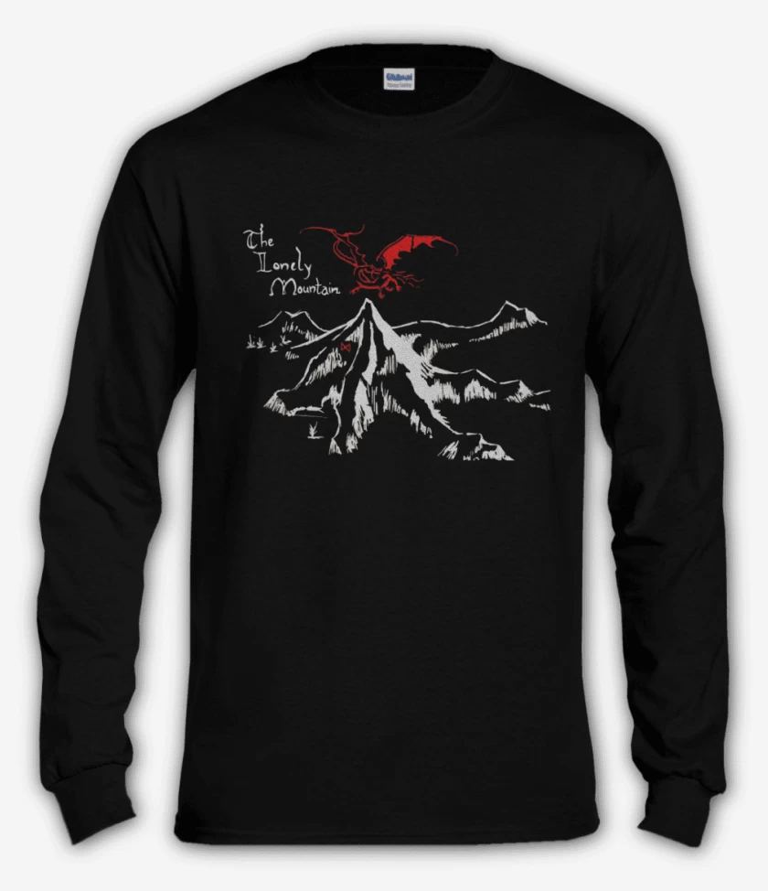 Polera manga larga Negro de Montaña solitaria