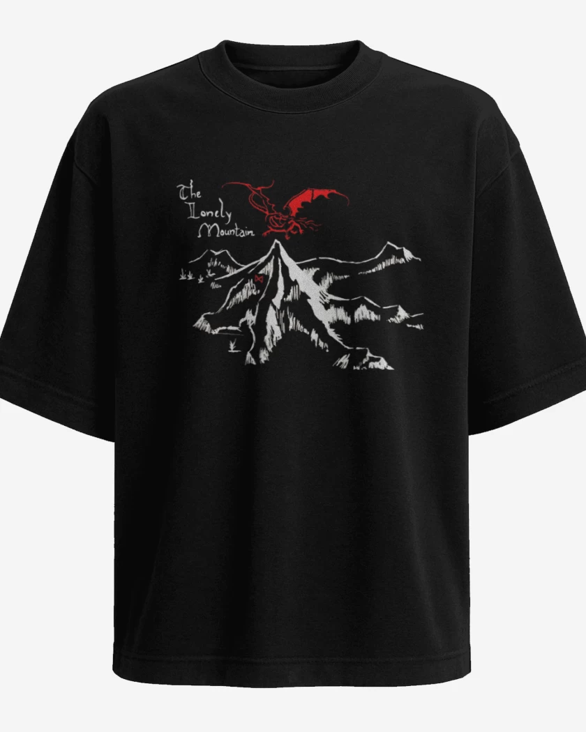 Polera Oversize Negro de Montaña solitaria